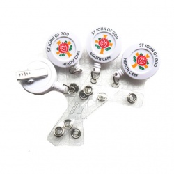 Printed retractable badge reel