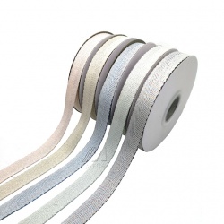 Polyester Metallic Woven Thick Herringbone Ribbon